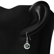 Abalone Shell Round Silver Earrings - e360
